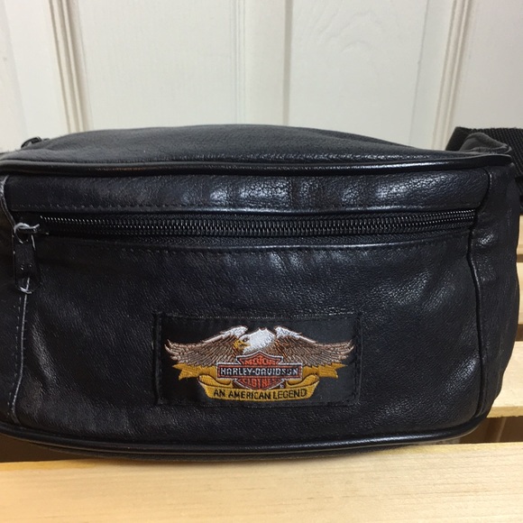 harley davidson leather fanny pack